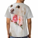 yanfind Adult Full Print T-shirts (men And Women) Adorable Canidae Cute Dog Friendship Fur Loyalty Pedigree Pet Snout
