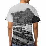yanfind Adult Full Print T-shirts (men And Women) Amazing Ancient Architecture Attract Boat Building Bw City Cityscape Cloudy