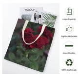 yanfind Great Martin Canvas Tote Bag Double Flower Plant Rose Geranium white-style1 38×41cm