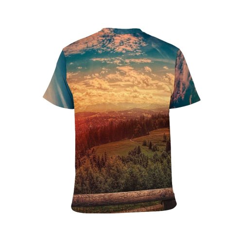 yanfind Adult Full Print T-shirts (men And Women) 4k Clouds Daylight Forest Landscape Landscapes Mountains Outdoors Scenic Sky Sunshine