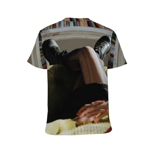 yanfind Adult Full Print T-shirts (men And Women) Alone Shelf Bookcase Bookshop Bookstore Boots Space Covered Face Female Grungy Leisure