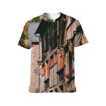 yanfind Adult Full Print T-shirts (men And Women) Aged Arch Architecture Building City Complex Construction Daytime District Dwell Empty