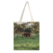 yanfind Great Martin Canvas Tote Bag Double Field Grassland Outdoors Countryside Farm Rural Pasture Antelope Wildlife Grazing Meadow Ranch white-style1 38×41cm