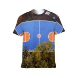 yanfind Adult Full Print T-shirts (men And Women) Action Active Aerial Basket Basketball Competition Construction Court Drone Entertain Exercise Foliage