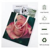 yanfind Great Martin Canvas Tote Bag Double Flower Plant Rose Petal Stock white-style1 38×41cm