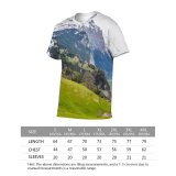 yanfind Adult Full Print T-shirts (men And Women) Altitude Amazing Breathtaking Calm Cliff Cloudy Cottage Countryside Grass Greenery Highland