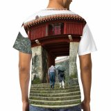 yanfind Adult Full Print T-shirts (men And Women) Aged Ancient Anonymous Architecture Castle Space Couple Exterior Facade Faceless From
