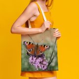 yanfind Great Martin Canvas Tote Bag Double Butterfly Invertebrate Insect Honey Bee Sweden Plant Flower Stock white-style1 38×41cm