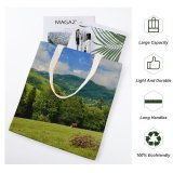 yanfind Great Martin Canvas Tote Bag Double Field Outdoors Grassland Cattle Cow Countryside Farm Rural Meadow Peja Pasture Ranch white-style1 38×41cm