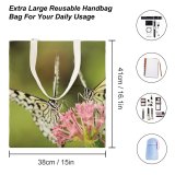 yanfind Great Martin Canvas Tote Bag Double Butterfly Insect Invertebrate Flower Pair Wing Pollen Plant Flora Bug Taiwan white-style1 38×41cm