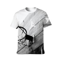yanfind Adult Full Print T-shirts (men And Women) Action Active Amusement Backboard Basket Basketball Bw Challenge City Competitive Court