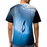 yanfind Adult Full Print T-shirts (men And Women) Adventure Corals Dark Diver Exploration Flash Focus Insubstantial Light Shot Ocean