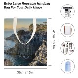 yanfind Great Martin Canvas Tote Bag Double Cliff Outdoors Promontory Ocean Sea Grey Public Domain white-style1 38×41cm