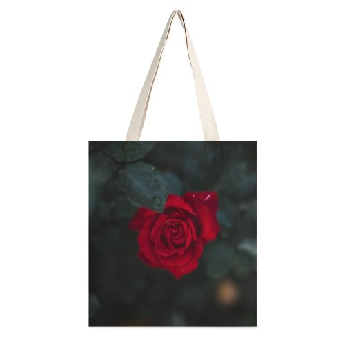 yanfind Great Martin Canvas Tote Bag Double Flower Plant Rose Fish Creative Commons white-style1 38×41cm