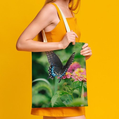 yanfind Great Martin Canvas Tote Bag Double Butterfly Invertebrate Insect Plant Washington D C Usa Birds Flower white-style1 38×41cm