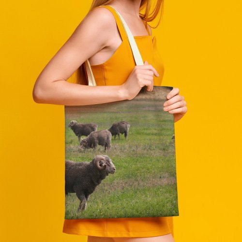 yanfind Great Martin Canvas Tote Bag Double Field Grassland Outdoors Countryside Farm Rural Meadow Pasture Grazing Ranch Grey white-style1 38×41cm