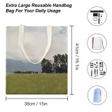 yanfind Great Martin Canvas Tote Bag Double Field Grassland Outdoors Countryside Farm Rural Pasture Meadow Grass Plant Glenorchy Experience white-style1 38×41cm