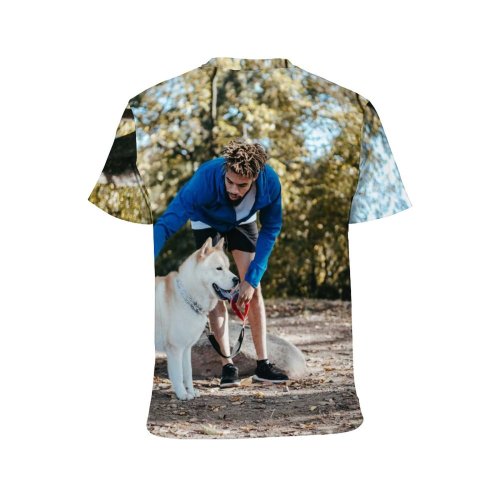 yanfind Adult Full Print T-shirts (men And Women) Adorable Affection Beard Blurred Caress Charming Chordate Cute Dog Enjoy Ethnic
