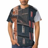 yanfind Adult Full Print T-shirts (men And Women) Accommodation Aged Ancient Architecture Brick Wall Building Calm City Cloudy Design District