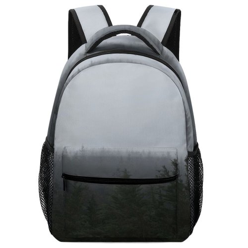 yanfind Children's Backpack Grey Fog Tree Forest Woodland Silhouette Mist Cloud Outdoors Landscape Horizon Misty Preschool Nursery Travel Bag