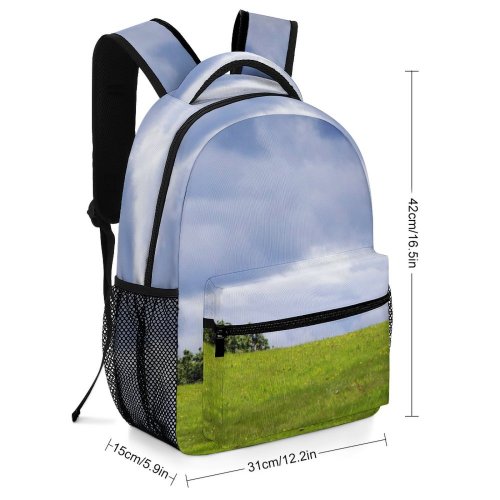 yanfind Children's Backpack Field Sky Grass Rural Plant Free Outdoors Farm Pasture Wallpapers Land Preschool Nursery Travel Bag