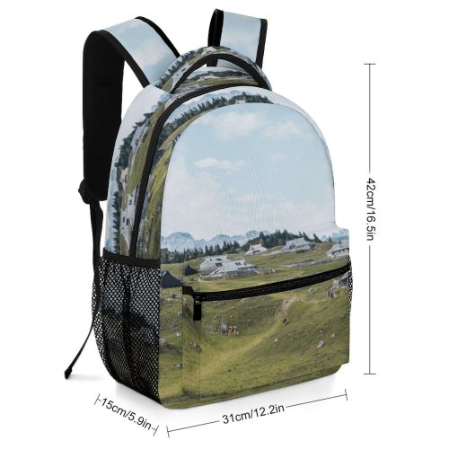 yanfind Children's Backpack Field Outdoors Grassland Pasture Countryside Farm Rural Velika Planina Slovenija Meadow Ranch Preschool Nursery Travel Bag