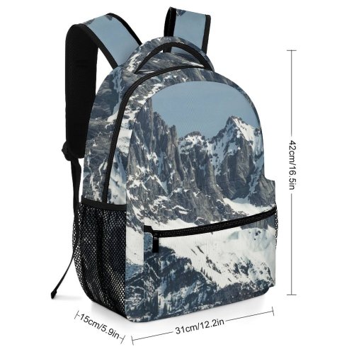 yanfind Children's Backpack Landscape Peak Creative Slope Pictures Quiet Outdoors Austria Grey Snow Tree Preschool Nursery Travel Bag