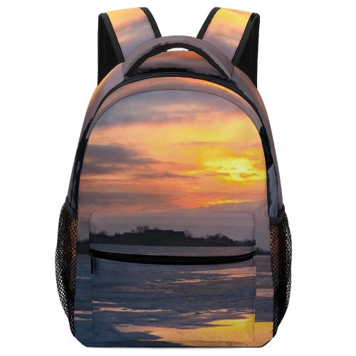 yanfind Children's Backpack Frozen Child Family Golden Winter Mother Clouds Sunset Landscape Romantic Evening Travel Preschool Nursery Travel Bag