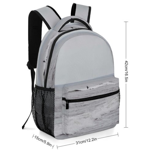 yanfind Children's Backpack Grey Beach Ocean Coast Outdoors Sea Avalon United States Surfer Swim Atlantic Preschool Nursery Travel Bag