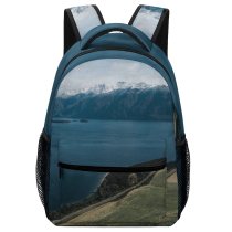 yanfind Children's Backpack Landscape Pictures Outdoors Desktop Grey Snow  Free  Aerial Zealand Preschool Nursery Travel Bag