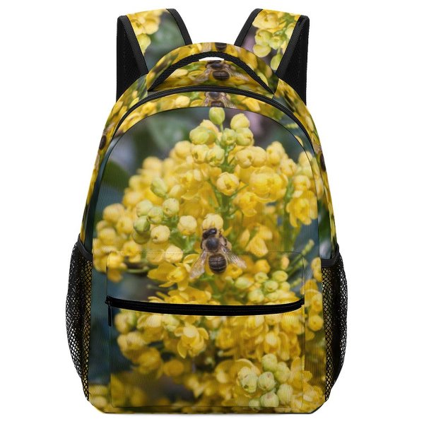 yanfind Children's Backpack Bee Insect Honey Invertebrate Apidae Andrena Hornet  Plant Garden Folwers Flower Preschool Nursery Travel Bag