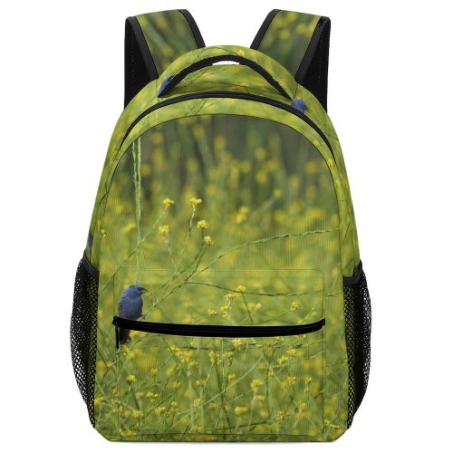 yanfind Children's Backpack Birds Field Grassland Outdoors Bluebird Plant Vegetation Countryside Farm Meadow Rural Jay Preschool Nursery Travel Bag