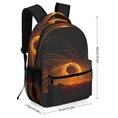 yanfind Children's Backpack Festival Dark Insubstantial Fireworks Fire Energy Effects Flash Outdoors Flame Preschool Nursery Travel Bag