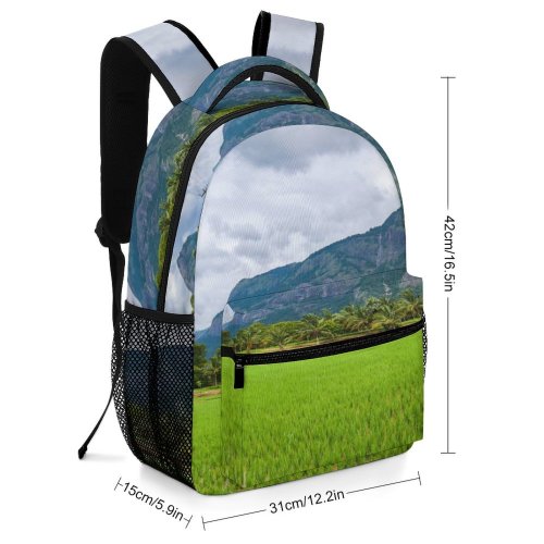 yanfind Children's Backpack Kerala Rural Field Grassland Countryside India Outdoors Paddy Vegetation Plant Domain Images Preschool Nursery Travel Bag