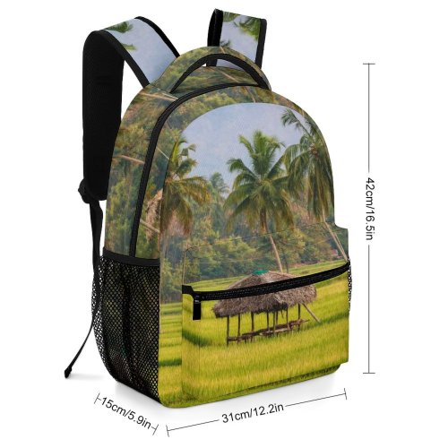yanfind Children's Backpack Field Grassland Outdoors Birds Countryside Paddy Kerala India Building Rural Hut Stock Preschool Nursery Travel Bag