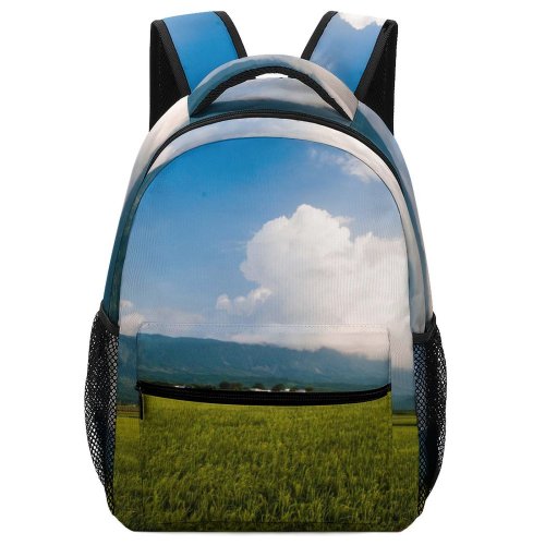 yanfind Children's Backpack Field Grassland Outdoors Countryside Paddy Azure Sky Creative Commons Preschool Nursery Travel Bag