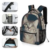 yanfind Children's Backpack Nose Pet Ears Pictures Grey Kitten Gato Free Whiskers Cat Preschool Nursery Travel Bag