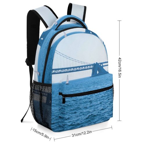 yanfind Children's Backpack Birds  Building Boat Transportation Vehicle Ocean Outdoors Sea Flying Seagull Architecture Preschool Nursery Travel Bag