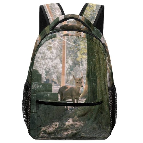 yanfind Children's Backpack Outdoors Growth Daylight Landscape Deer Scenic Stone Travel Park Nara Guidance Trees Preschool Nursery Travel Bag