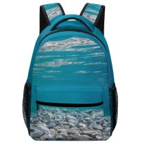yanfind Children's Backpack Ripples Sea Rocks Pure Clear Underwater Turquoise River Ocean Clean Preschool Nursery Travel Bag