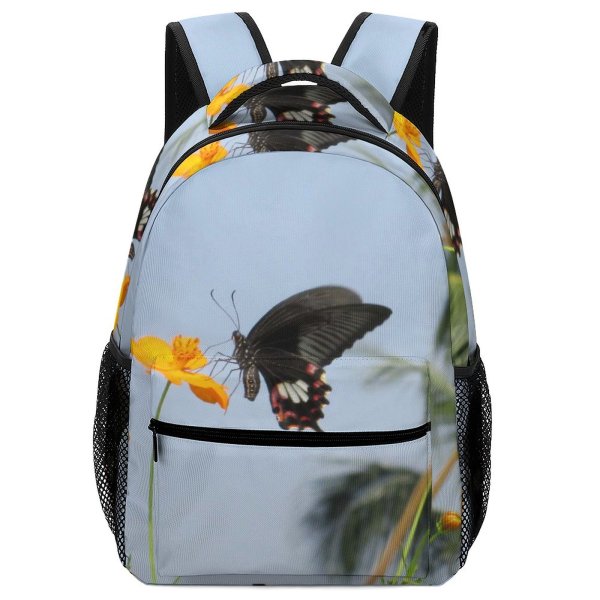 yanfind Children's Backpack Birds Plant  Flower Petal Insect Invertebrate Butterfly Pollen Asteraceae Bee Honey Preschool Nursery Travel Bag