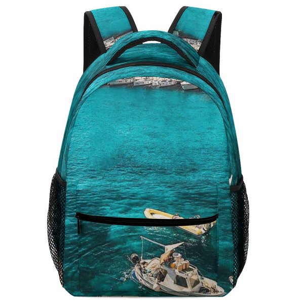 yanfind Children's Backpack Bay Boats Yacht Vacation Port Croatia Daylight Travel Island Beach Watercrafts Houses Preschool Nursery Travel Bag