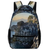 yanfind Children's Backpack Cliff Outdoors Promontory Ocean Sea Grey Public Domain Preschool Nursery Travel Bag