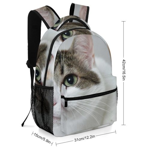 yanfind Children's Backpack Young Pet Funny Kitten Portrait Curiosity Cute Little Staring Sit  Whisker Preschool Nursery Travel Bag