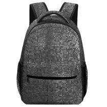 yanfind Children's Backpack Dark Design Orderly Tiles Abstract Wall Grey Retro Art Youtube Preschool Nursery Travel Bag