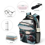 yanfind Children's Backpack Bay Tourism Port Daylight Pier Travel Watercrafts Boat Transportation Outdoors Seashore Harbor Preschool Nursery Travel Bag