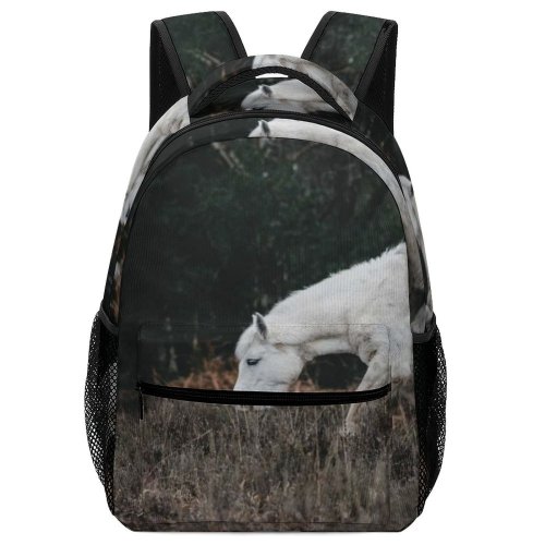 yanfind Children's Backpack Field Grassland Outdoors Countryside Farm Rural Grazing Meadow Pasture Ranch Sheep Horse Preschool Nursery Travel Bag