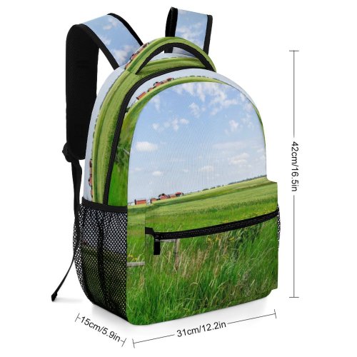yanfind Children's Backpack Field Grassland Outdoors Countryside Land Farm Meadow Rural Grass Plant Landscape Preschool Nursery Travel Bag