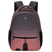 yanfind Children's Backpack Evening Silhouette Sky Urban Starry Buildings Night Stellar Preschool Nursery Travel Bag