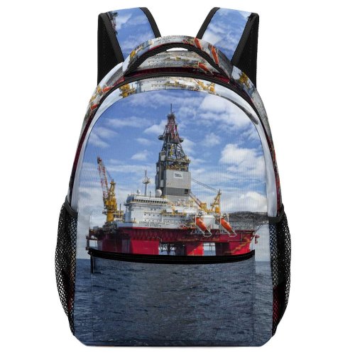 yanfind Children's Backpack Exploration Gas Pier Travel Rig Petroleum Boat Transportation Harbor Ship Vehicle Drill Preschool Nursery Travel Bag